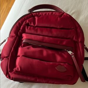 Red Backpack with Front Pocket